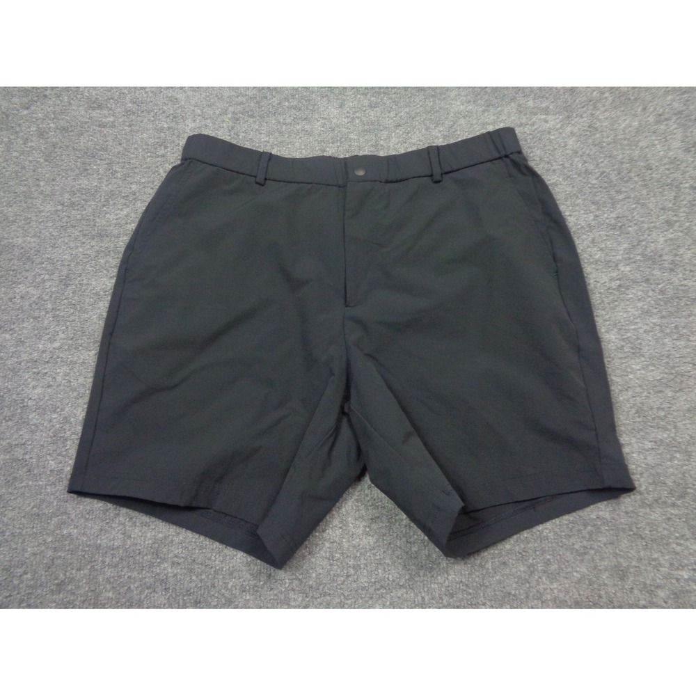 BearBottom Shorts Men L Black Nylon Performance Chino 7" Flat Front Stretch